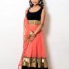 Velvet black & peach anarkali Anarkalis & Suits anarkali