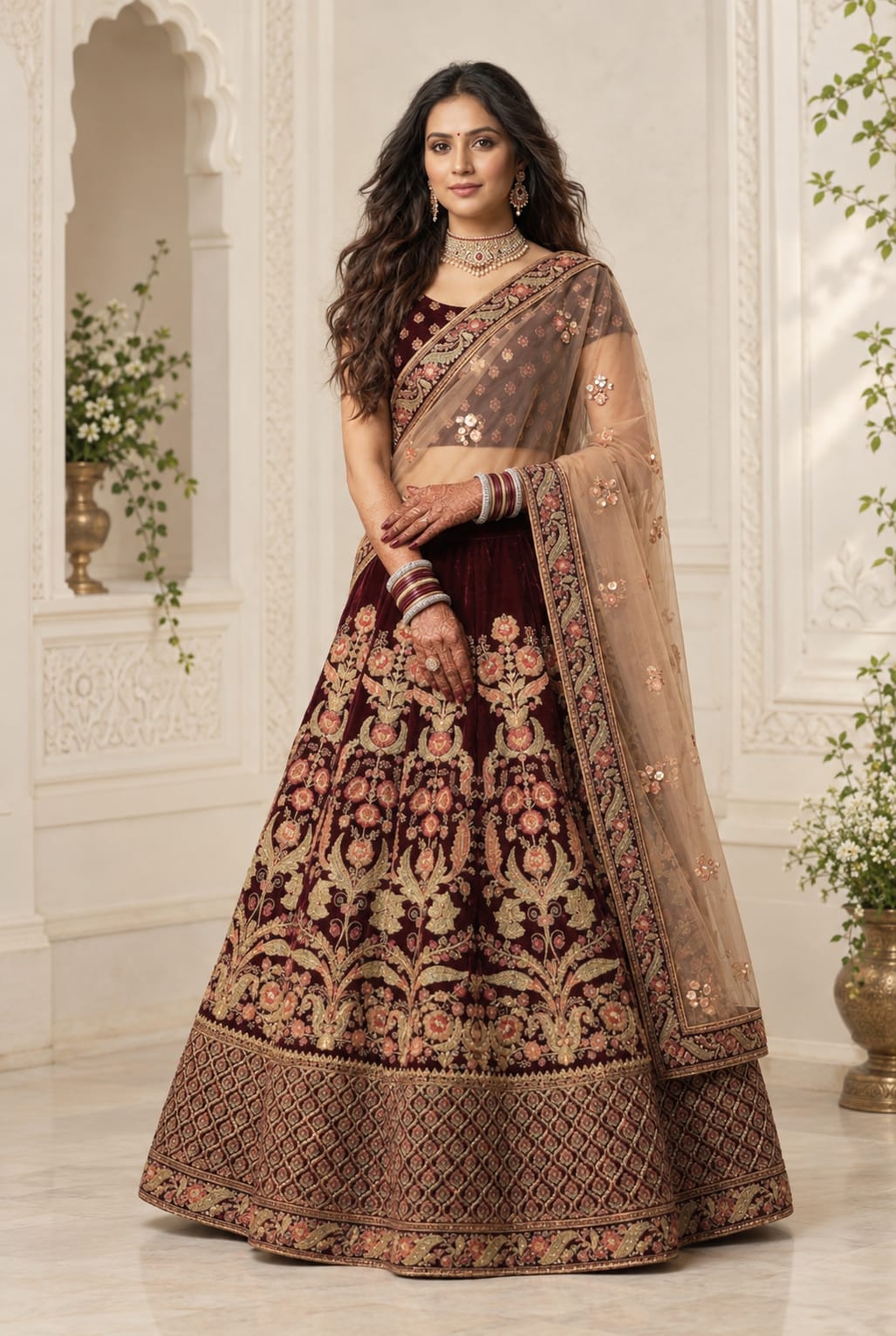 Wine Velvet Lehenga Wwwthedressbankcom