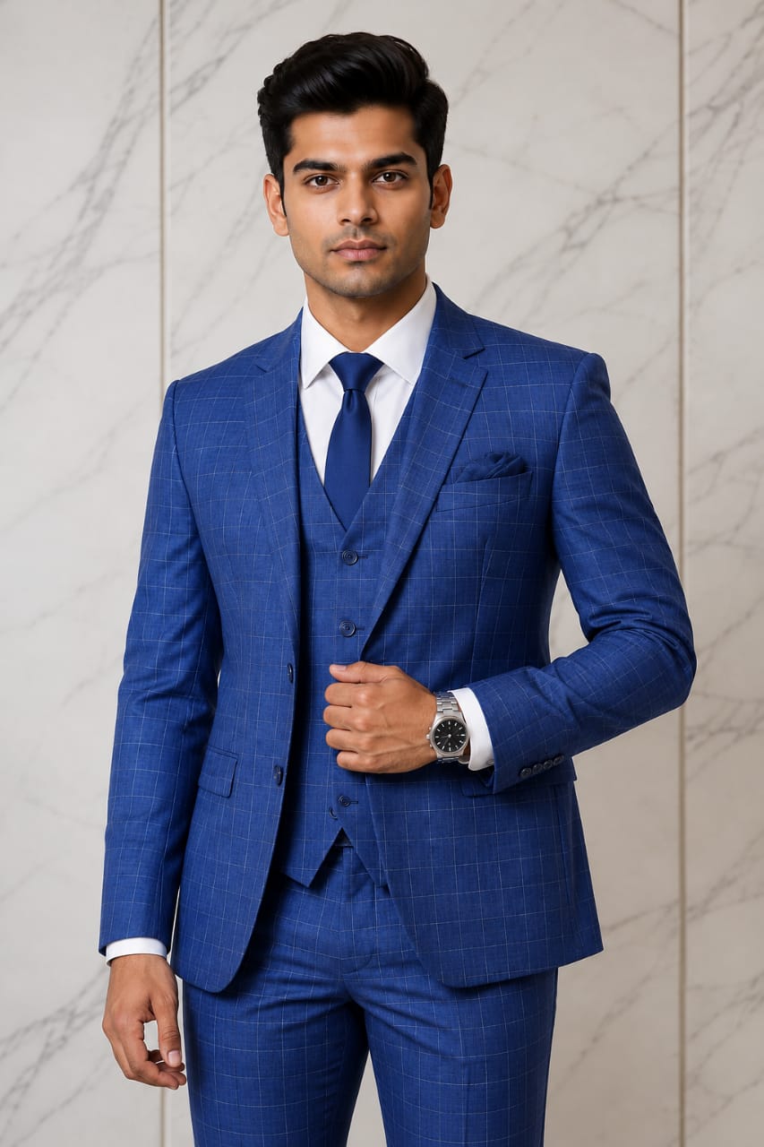 Bright Blue Checks Suit Wwwthedressbankcom