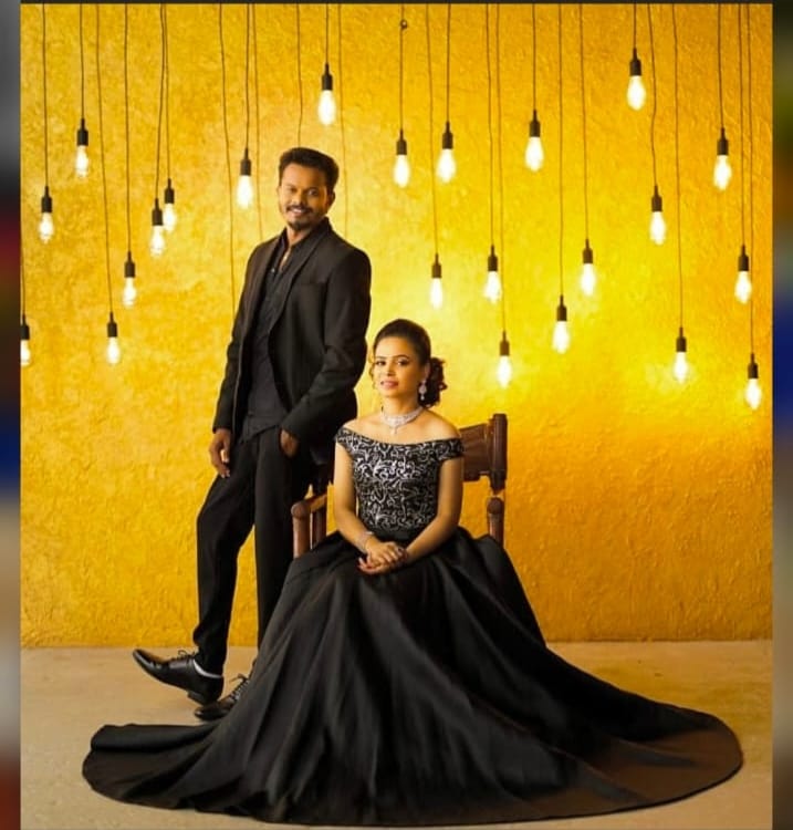 Black Gown & Suit Couple Outfit – Rent Pre-Wedding & Event Wear in Bangalore & Hyderabad