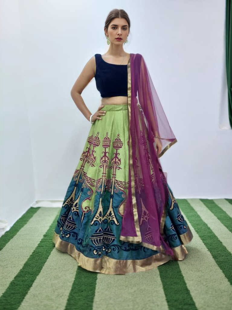 “Elegant Green Wine Lehenga – Pre-Wedding, Maternity & Special Occasion Rental Outfit in Bangalore & Hyderabad”