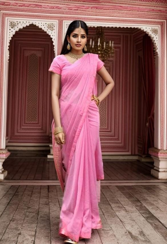 Baby Pink Designer Saree Set on Rent in Bangalore & Hyderabad | Pre-Wedding & Occasion Wear for Women