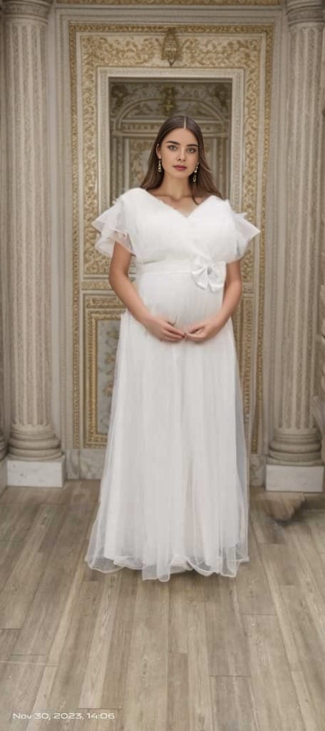 Rent Designer White Gown in Bangalore & Hyderabad | Pre-Wedding & Maternity Wear