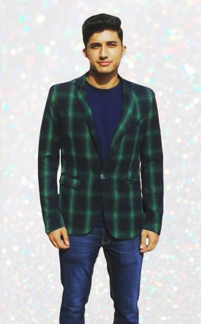 "Green Checks Blazer for Men – Rent Formal & Pre-Wedding Wear in Bangalore & Hyderabad"