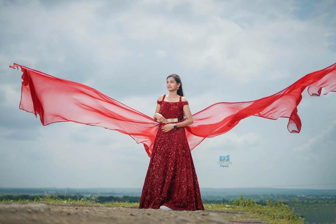 Rent Maroon Sequin Off-Shoulder Gown with Wings in Bangalore & Hyderabad – Perfect for Maternity, Pre-Wedding & Glam Events