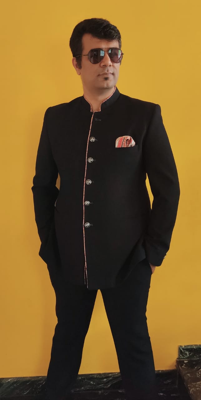 Navy Blue Bandhgala Set for Rent | Pre-Wedding, Wedding & Formal Wear – Bangalore & Hyderabad