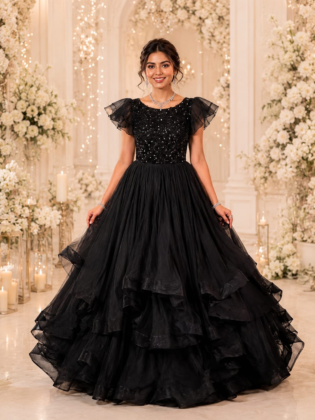 Black Layered Ballgown Wwwthedressbankcom