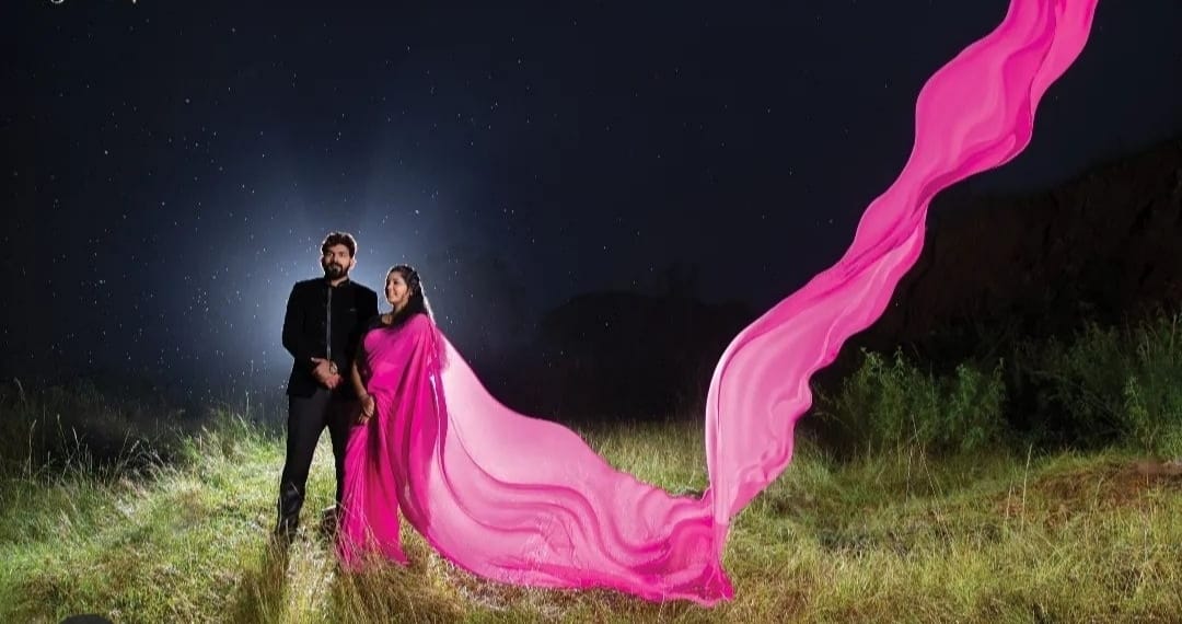 Pink Long Infinity Saree for Rent | Pre-Wedding, Maternity & Occasion Wear – Bangalore & Hyderabad