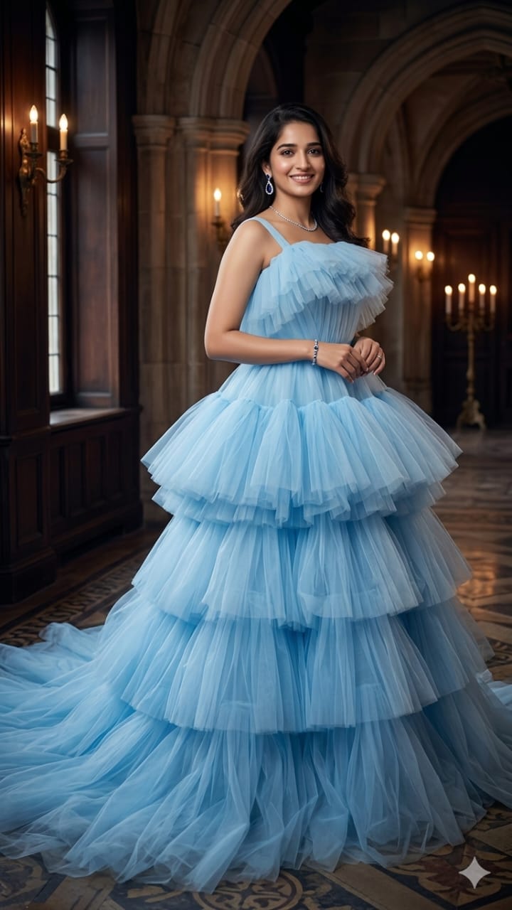 Sky Ruffle Gown Wwwthedressbankcom