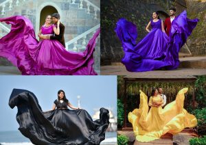Rent Infinity Floating Gown in 10 Stunning Colors – Perfect for Maternity & Pre-Wedding Shoots in Bangalore & Hyderabad