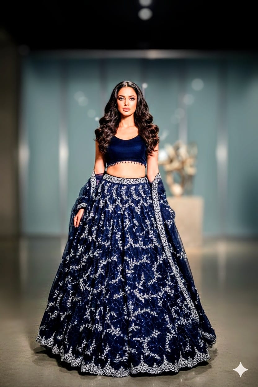 Royal Blue Bridal Lehenga Wwwthedressbankcom