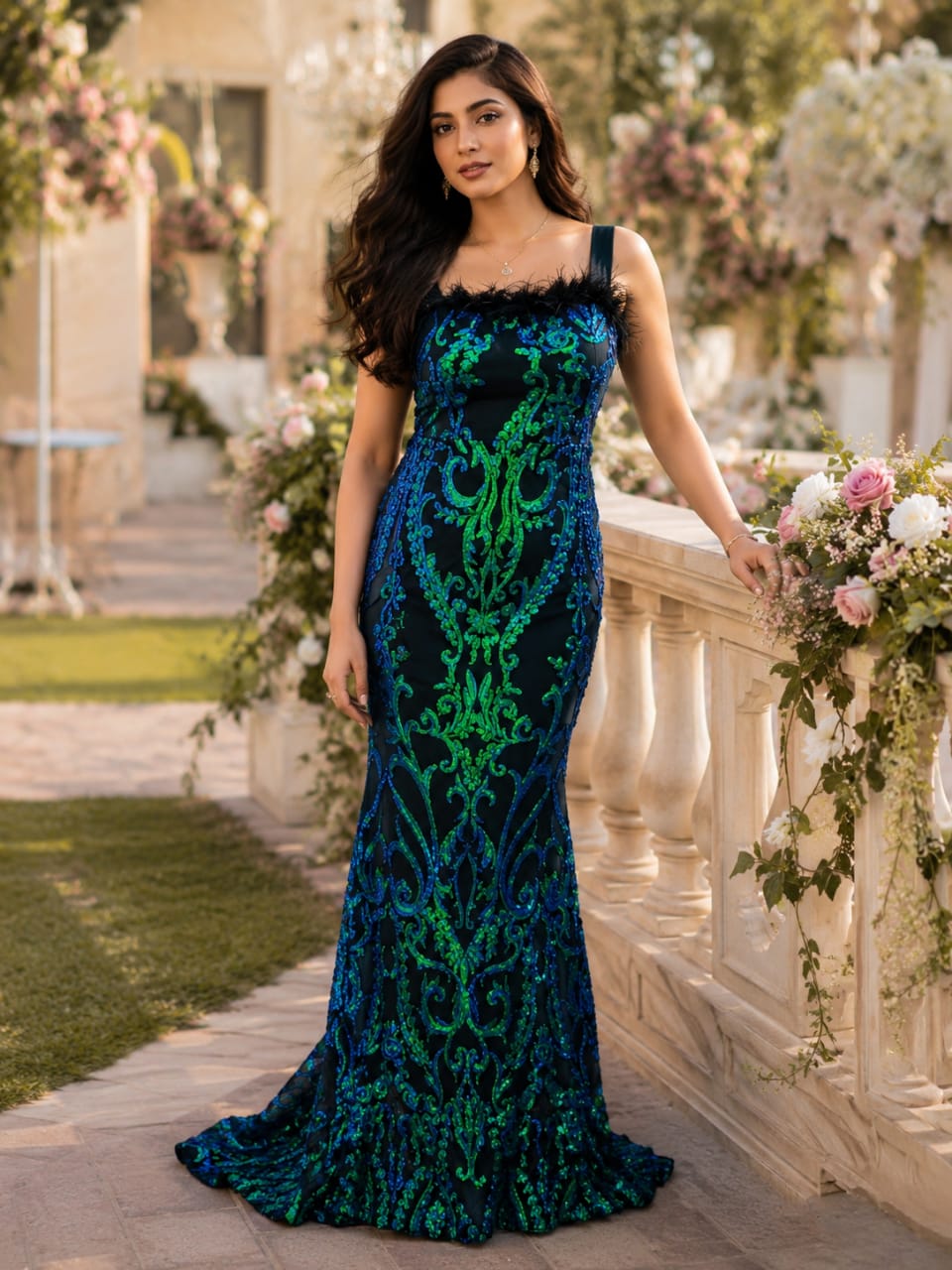 Black Green Sequin Gown Wwwthedressbankcom
