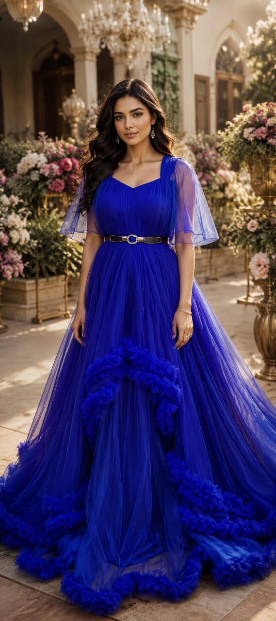 Blue Ruffle Gown Wwwthedressbankcom