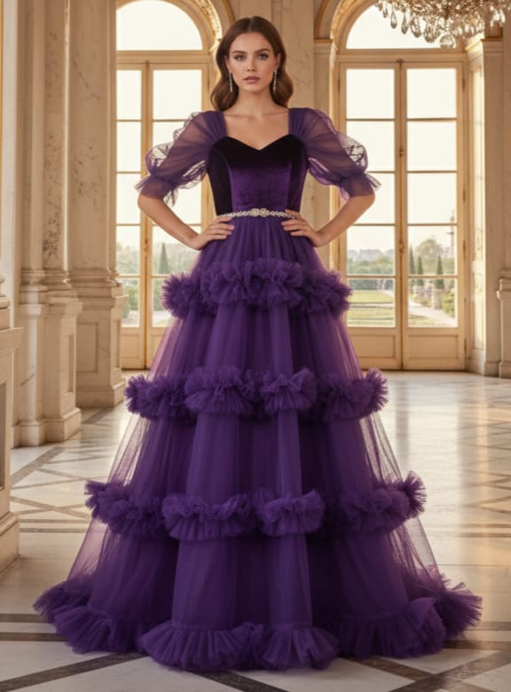 Lavender Ruffle Gown Copy Wwwthedressbankcom