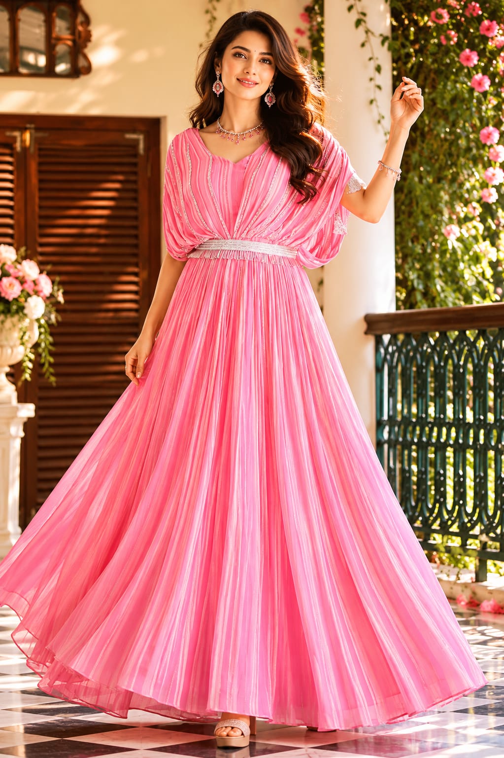 Magenta Simple Ruffle Gown Copy Wwwthedressbankcom