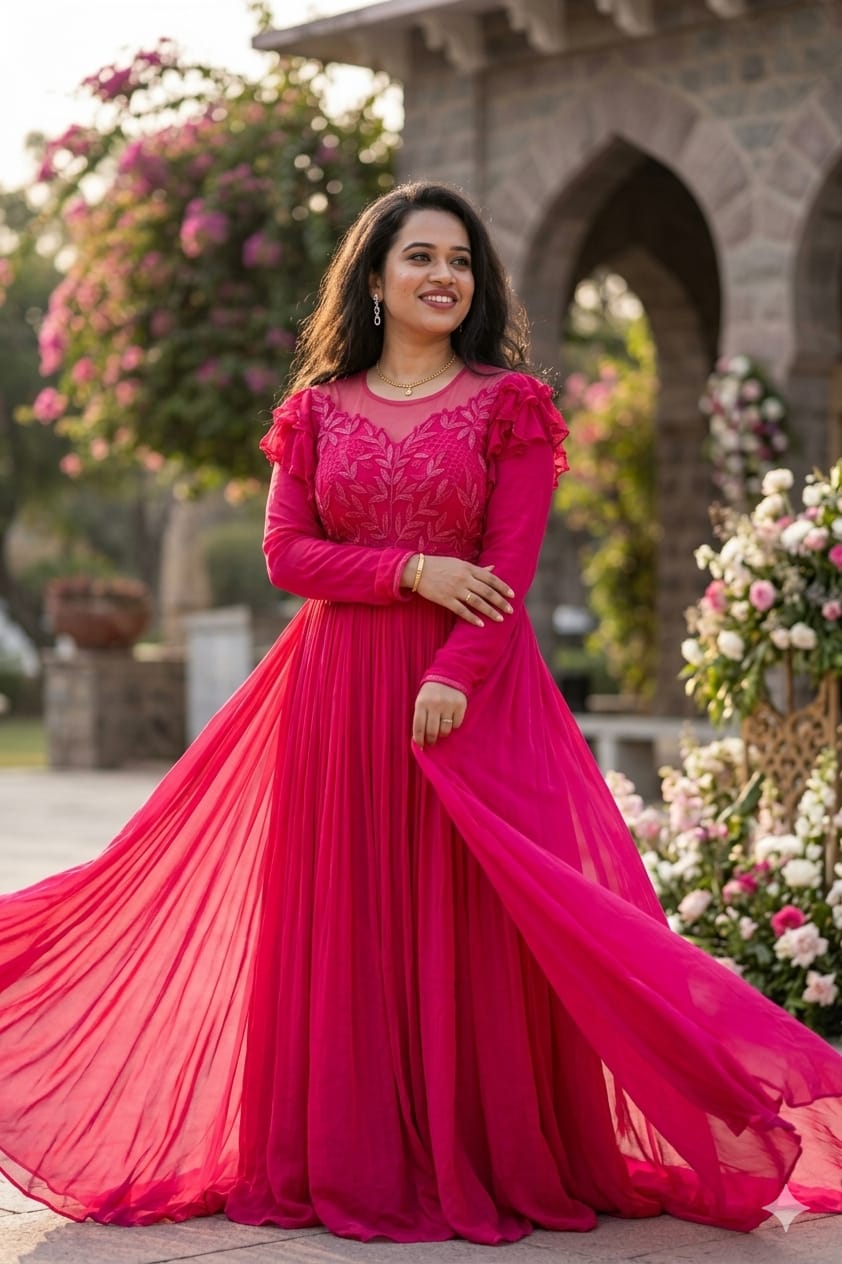 Pink Full Sleeves Gown Wwwthedressbankcom
